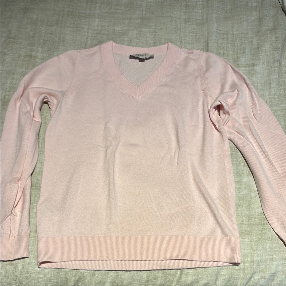Women's Pink V-Neck Sweater